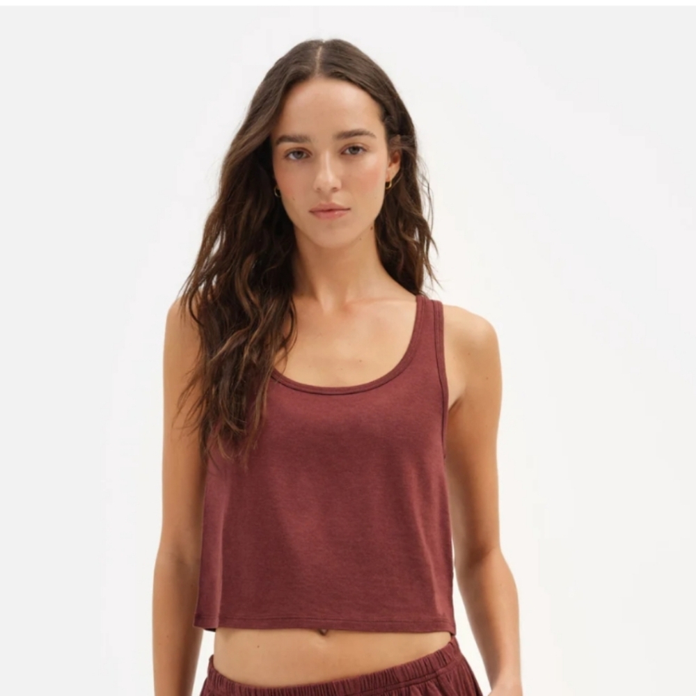 MATE the Label Tencel Scoop Tank Top in Color Cacao